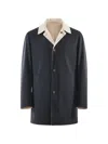 Kiton Reversible Buttoned Coat In Blue