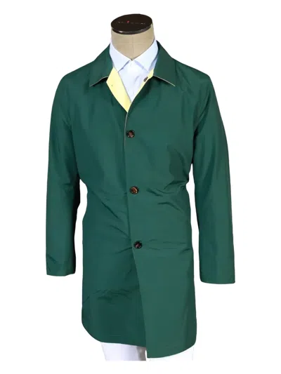 Kiton Reversible Buttoned Raincoat In Green