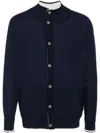 Kiton Reversible Cardigan In Blue