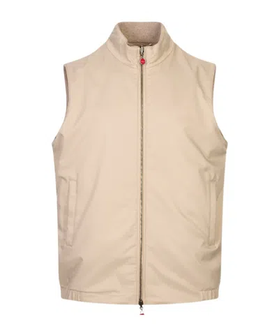 Kiton Reversible High-neck Vest In Neutral