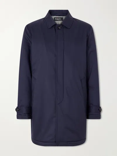 Kiton Reversible Padded Twill Jacket In Blue