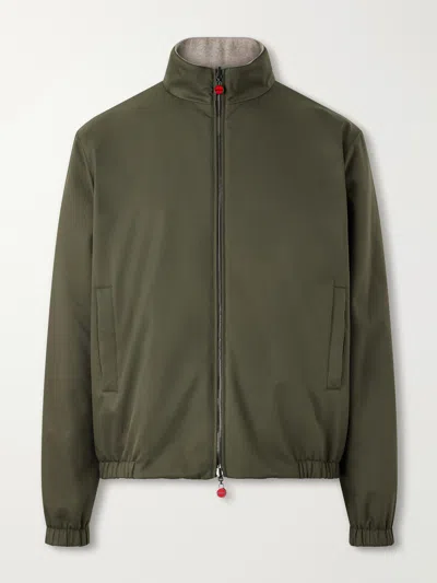 Kiton Reversible Shell Bomber Jacket In Green