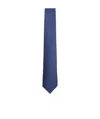 Kiton Textured Silk Tie Pointed Tip In Blue