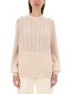Kiton Cashmere-silk Lattice Knit Crewneck Sweater