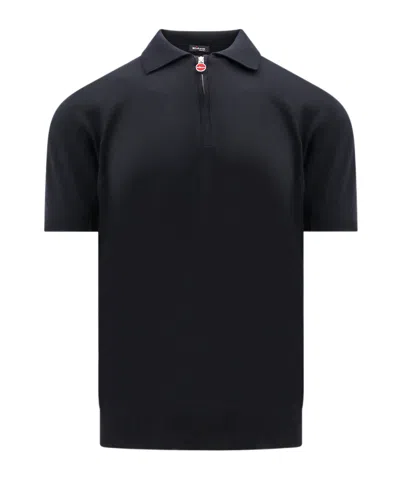 Kiton Blue Polo Zip In Black