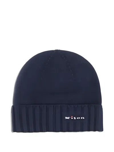 KITON RIBBED-KNIT BEANIE
