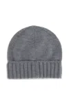Kiton Men Wool Beanie Hat In Gray