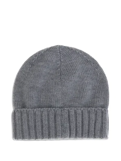 Kiton Ribbed Knit Hat In Gray