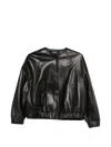 Kiton Ribbed Leatherjacket In Black