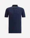Shop Kiton Ribbed Polo Shirt