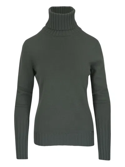 Kiton Ribbed Turtleneck Top In Green