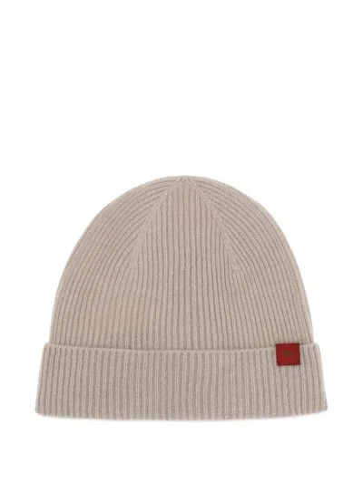 Kiton Ribbed-knit Beanie Hat In Gray
