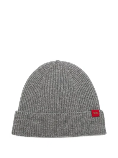 Kiton Ribbed-knit Beanie Hat In Gray