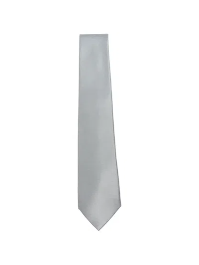 Kiton Ribbed-knit Silk Tie In Gray
