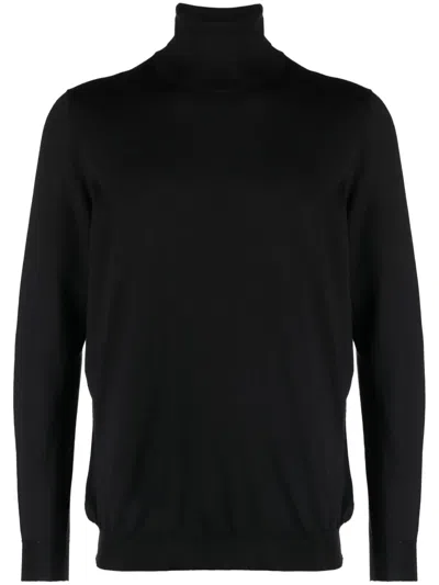 Kiton Roll-neck Fine-knit Jumper In Black