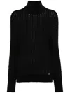 Kiton Roll-neck Ribbed-knit Jumper In Black