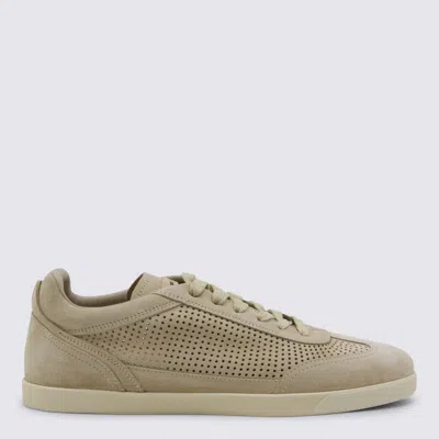 Kiton Rope Leather Sneakers In Neutral