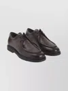 Kiton Black Leather Lace Up Shoes In Brown