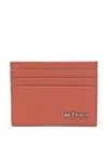 Kiton Saffiano Leather Card Holder In Brown