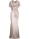 Kiton Maxikleid Aus Satin In Nude
