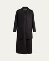 Kiton Scarf-neck Cashmere Overcoat In Black