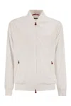 Kiton Sea Bomber Jacket In Technical Fabric In White