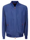 Kiton Polyester Jacket In Blue