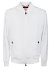 Kiton Sea Bomber Jacket In Technical Fabric In White