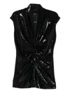 Kiton Sequin Twist Tank Top In Black
