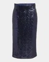 Kiton Sequined Pencil Skirt In Blue