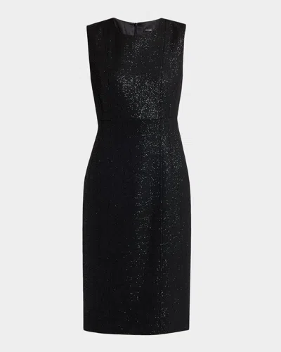 Kiton Sequined Sleeveless Sheath Dress In Black