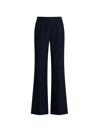 Kiton Sequin-embellished Flared Trousers In Blue