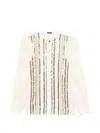 Kiton Sequin-striped Blouse In Multi