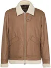 Kiton Shearling Detailing Jacket In Brown