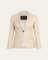 Kiton Shimmering Wool-blend Single-breasted Jacket In Neutral