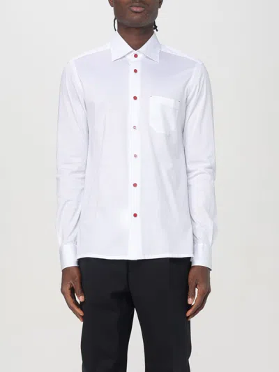 Kiton Button-up Cotton Shirt In Weiss