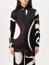 Kiton Abstract Pattern Collared Neck Long Sleeves Top In Braun