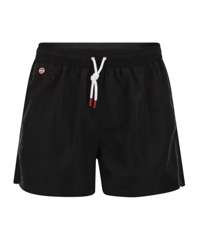Kiton Short Drawstring Swim Shorts In Black