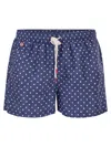 Kiton Short Patterned Swim Boxers In Blue