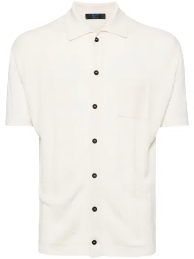 Kiton Short-sleeve Knitted Cardigan In Neutrals