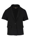 Kiton Short-sleeve Single-breasted Jacket In Black
