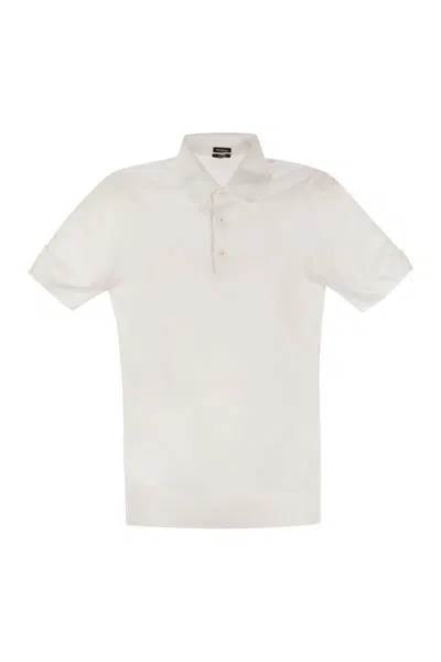 Kiton Short-sleeved Cotton Polo Shirt In White