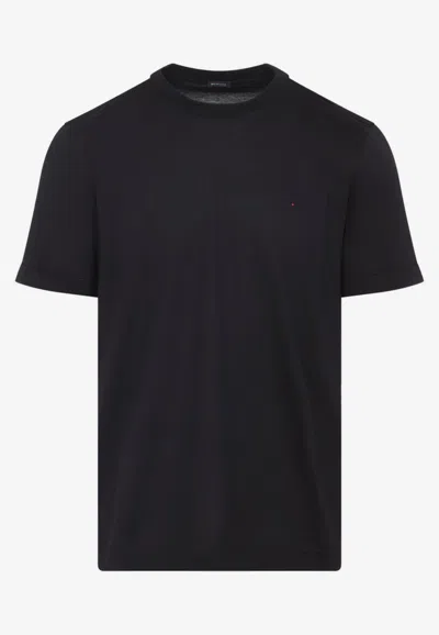 Kiton Short Sleeve Crew Neck T-shirt Design In Black