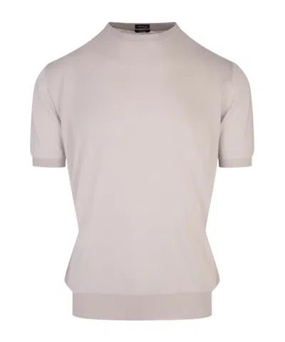 Kiton Short-sleeved Knitted T-shirt In Pink