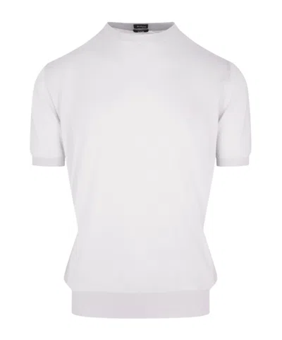Kiton Short-sleeved Knitted T-shirt In White