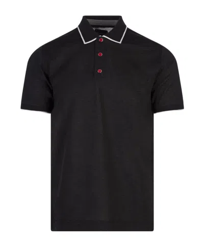 Kiton Short-sleeved Polo Shirt In Black