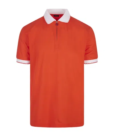 Kiton Short-sleeved Polo Shirt In Red