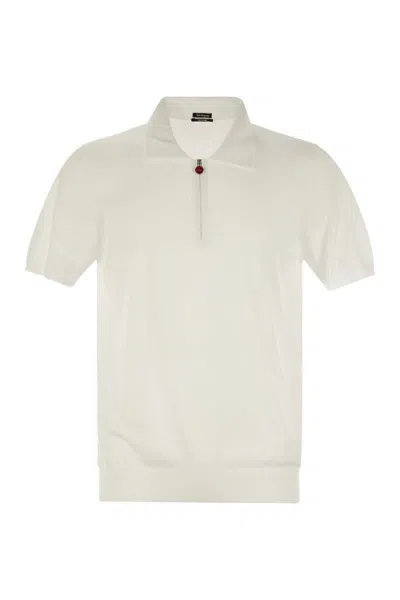 Kiton Short-sleeved Polo Shirt With Polo Collar In White