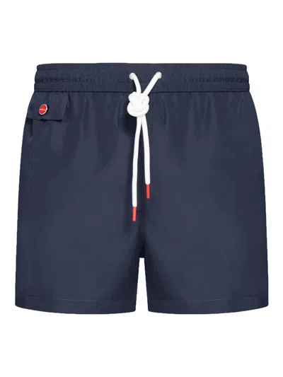Kiton Short Swimsuit In Blue