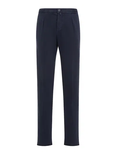 Kiton One Pence Pants In Blue